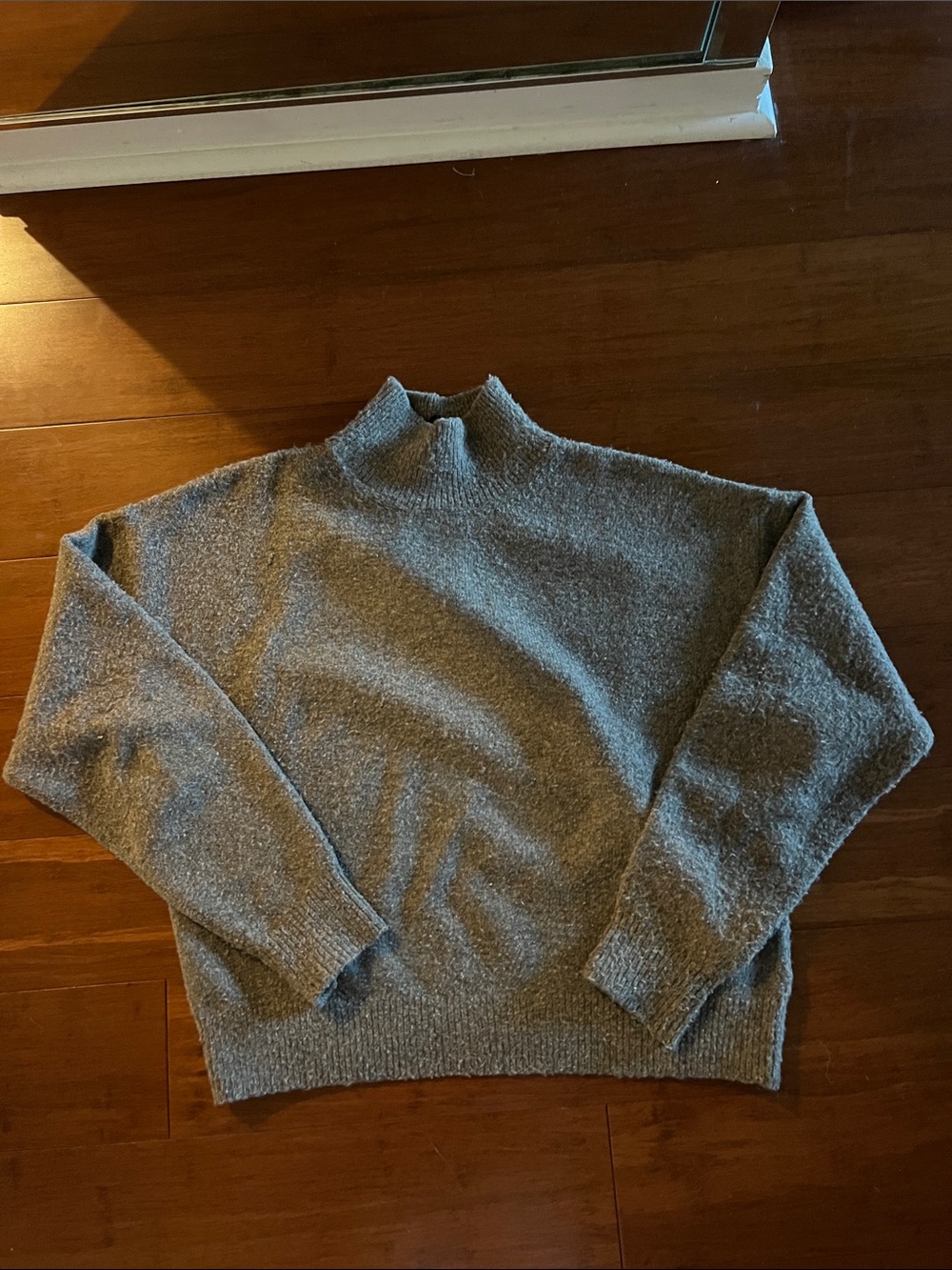 Women’s Mock Neck Knit Sweater in Heather Brown